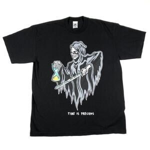 Warren Lotas Time Is Precious Death Grim Reaper Tee T Shirt Black Size Large B9